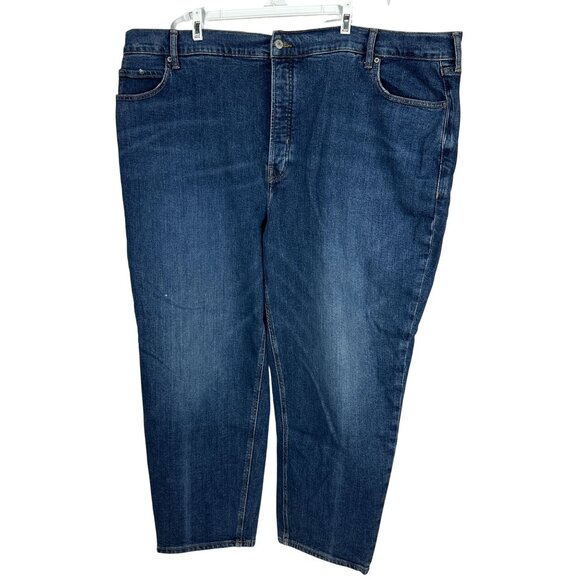 Old Navy Womens Extra High Rise Sky Hi Straight Jeans Size 26 Dark Wash Denim - Picture 1 of 4